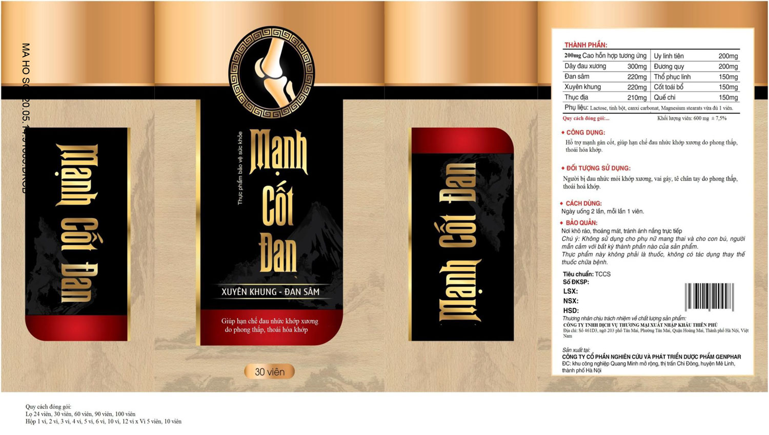 Mạnh Cốt Đan – Thực phẩm chức năng hỗ trợ xương khớp bán chạy nhất Hà Nội